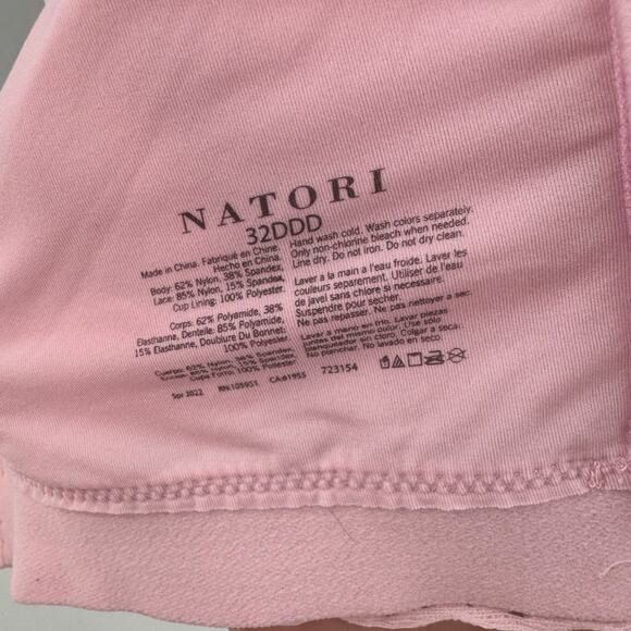 Natori Pink Lacy Bra Nordstrom Bliss Perfection Contour Soft Cup 32DDD Wireless - Picture 7 of 8